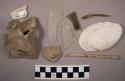 Miscellaneous materials, including glass, shell and animal bone