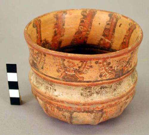 Straight rim pottery bowl - Yojoa polychrome