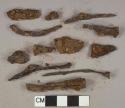 Ferrous metal nail fragments, 2 unidentified fragments