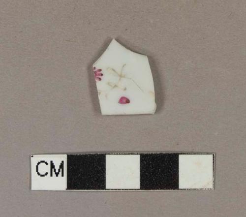 Polychrome hand painted overglaze porcelain body sherd