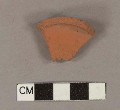 Unglazed, undecorated redware base sherd