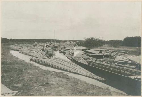 Estero with bamboo rafts, cascoes