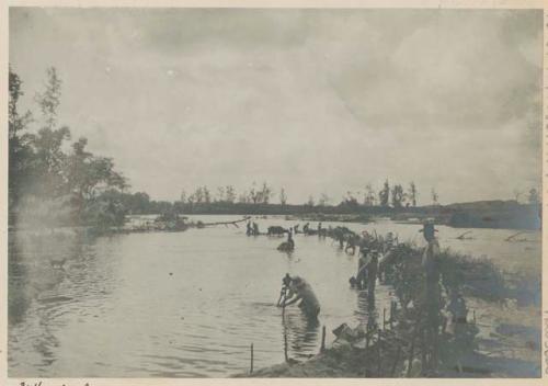 Constructing reservoir for rice field irrigation