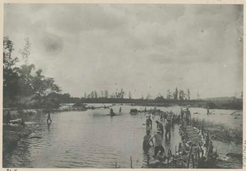 Constructing reservoir for rice field irrigation