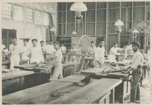 Wood-working class, industrial school