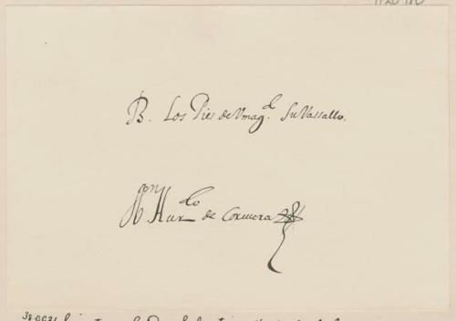 Signature of Don Sebastian Hurtado de Corcuera