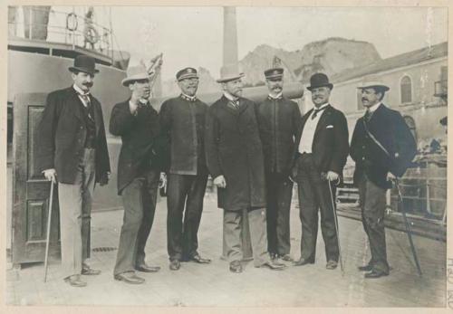 Group on deck of U.S. monitor "Monterey"