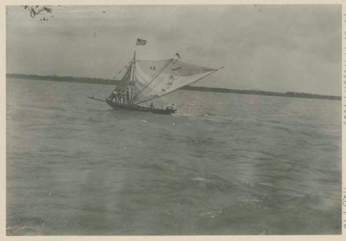 Sail boats running to shore at Bacolod