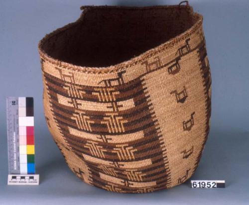 Twined woven basket