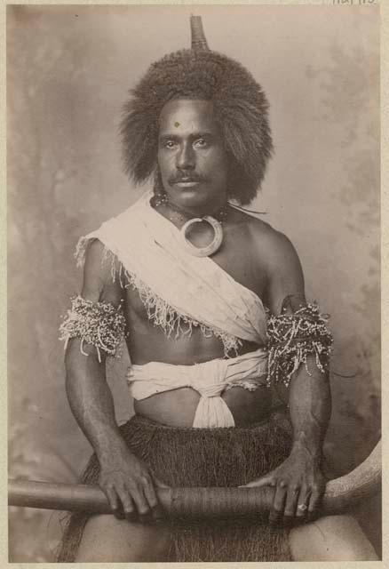 Studio staged portrait of man