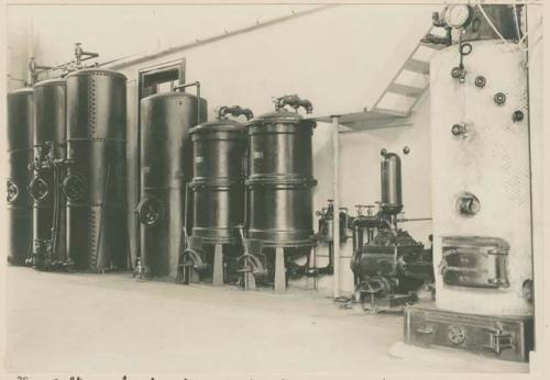 Steam chambers, filters for filtering water and air pump