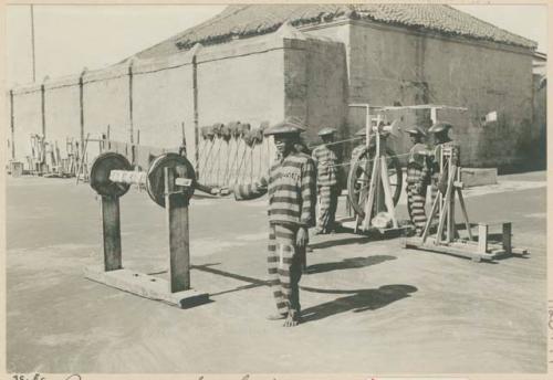 Prisoners making hemp rope