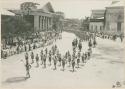 Regimental band and troops escorting Governor Taft