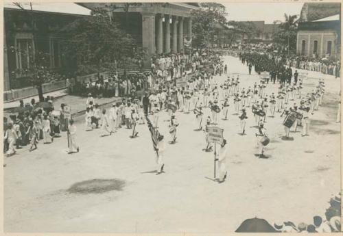 Native band in procession escorting Governor Taft