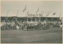 Infantry marching past grand stand, Governor Taft