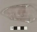 Paneled aqua bottle glass fragment