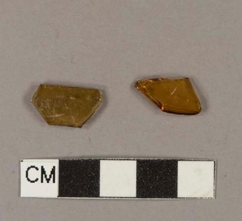 Glass, amber bottle glass fragments