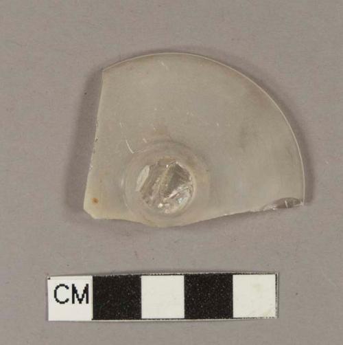 Colorless glass stemware base fragment