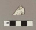 Black transfer printed whiteware body sherd