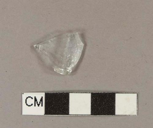 Paneled aqua bottle glass fragment