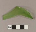 Molded green bottle glass fragment