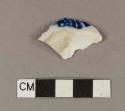 Blue hand painted whiteware base sherd