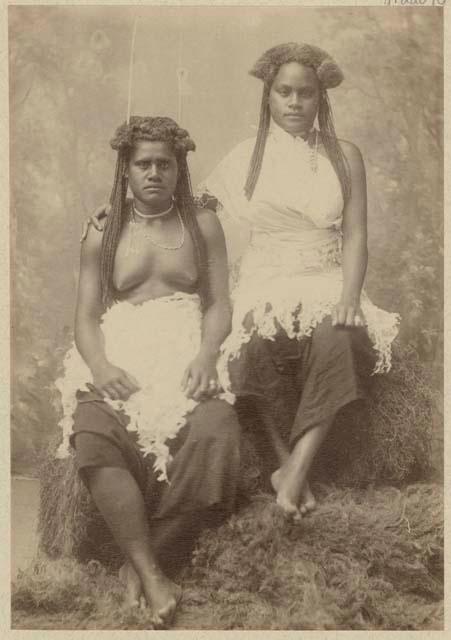 Studio portrait of two young women