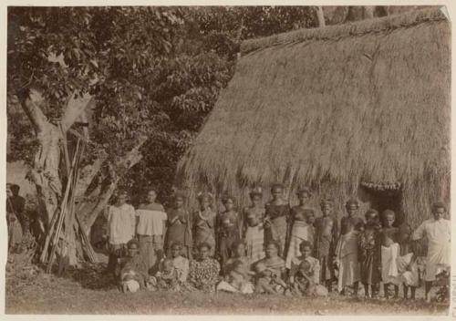 Group of people in front of building