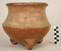 Loop-leg tripod pottery vessel