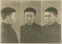 Studio portrait of a man, three views