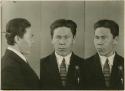 Studio portrait of a man, three views