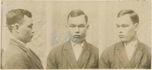 Studio portrait of a man, three views