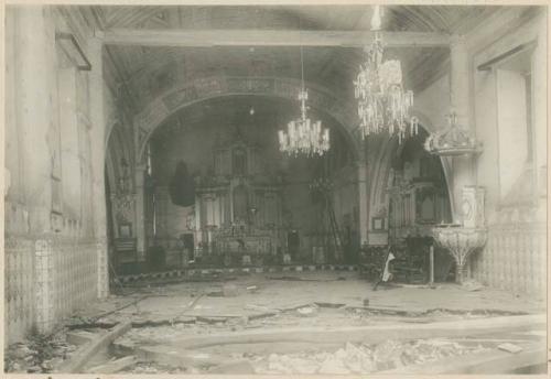 Interior of ruined church at Calumpit