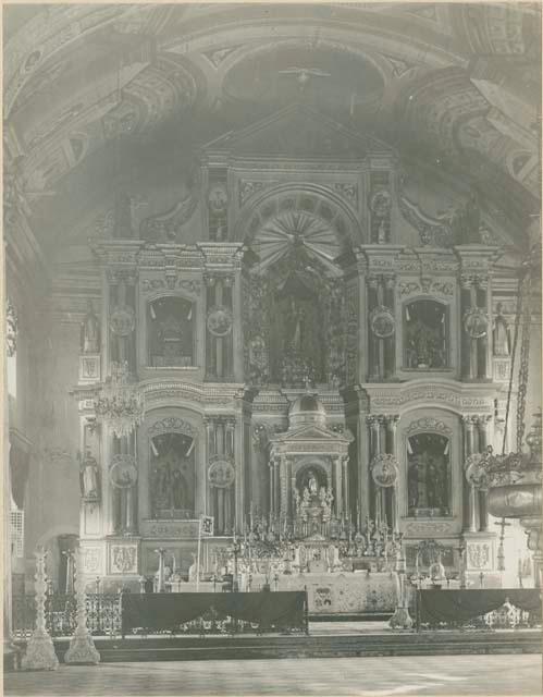 Silver altar in church at Binmaley