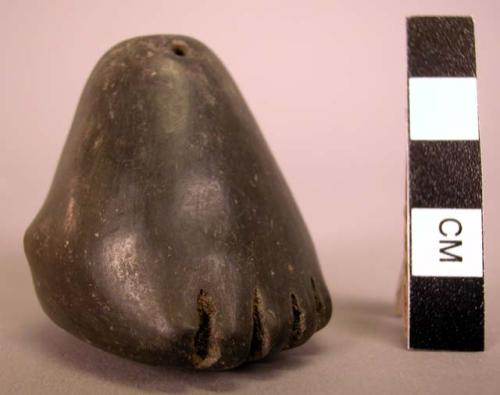 Foot-shaped vessel, black ware