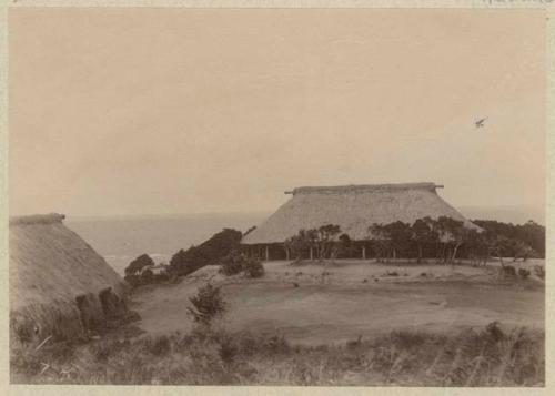 Roko's thatched house on shore