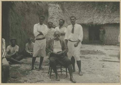 Ratu Epeli [Nailatikau I] outside with his high chiefs