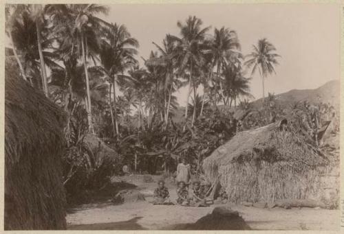 Group next to house