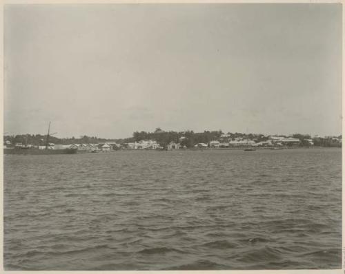 View of Suva from the water, showing shoreline