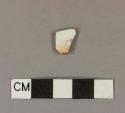 Polychrome hand painted overglaze whiteware rim sherd