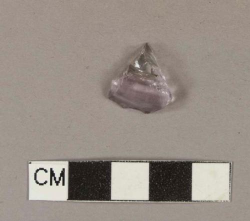 Manganese-tinted bottle glass fragment