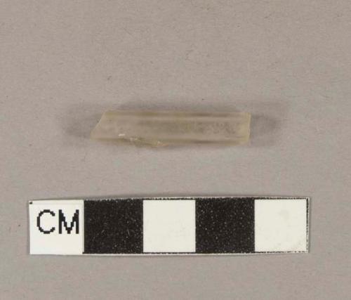 Colorless glass tube fragment