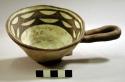 Early modern hopi polychrome pottery ladle (b)