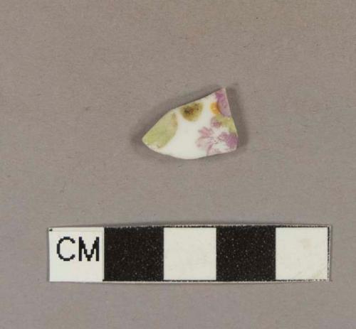 Polychrome hand painted overglaze porcelain body sherd