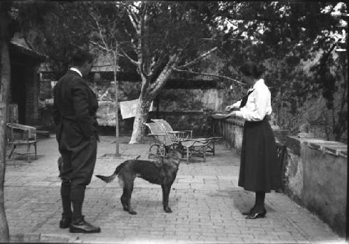 Frederick R. Wulsin & Janet E. Wulsin in temple in Peking Hills