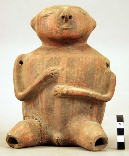 Terra cotta vase, grotesque human form