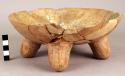 Hollow legged tetrapod low open pottery bowl- interior design possibly Ulua or Y