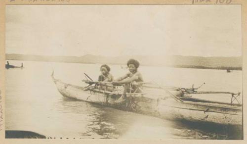 Two people in canoe