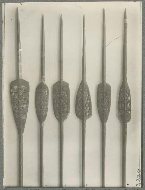 Six ceremonial spears