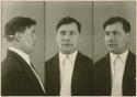 Studio portrait of a man, three views